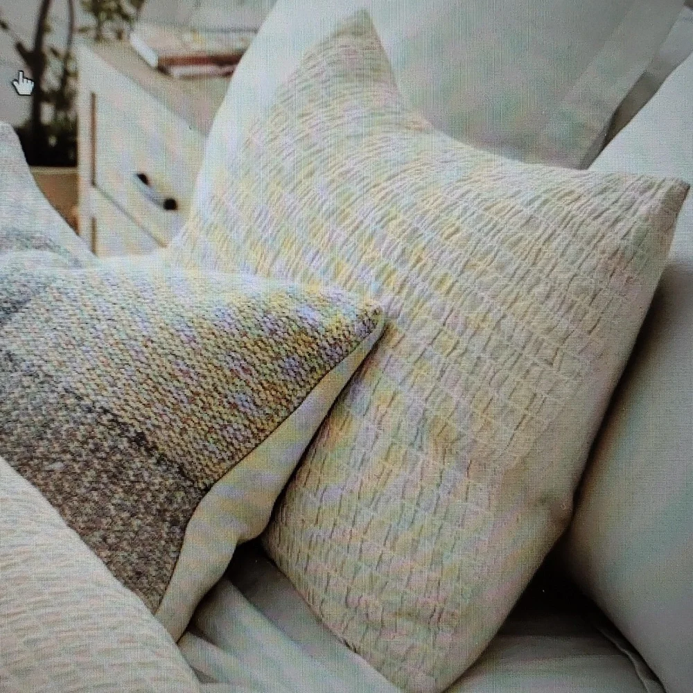 Pottery Barn Beck Ruched Cotton Linen Pillow Sham Set of 2